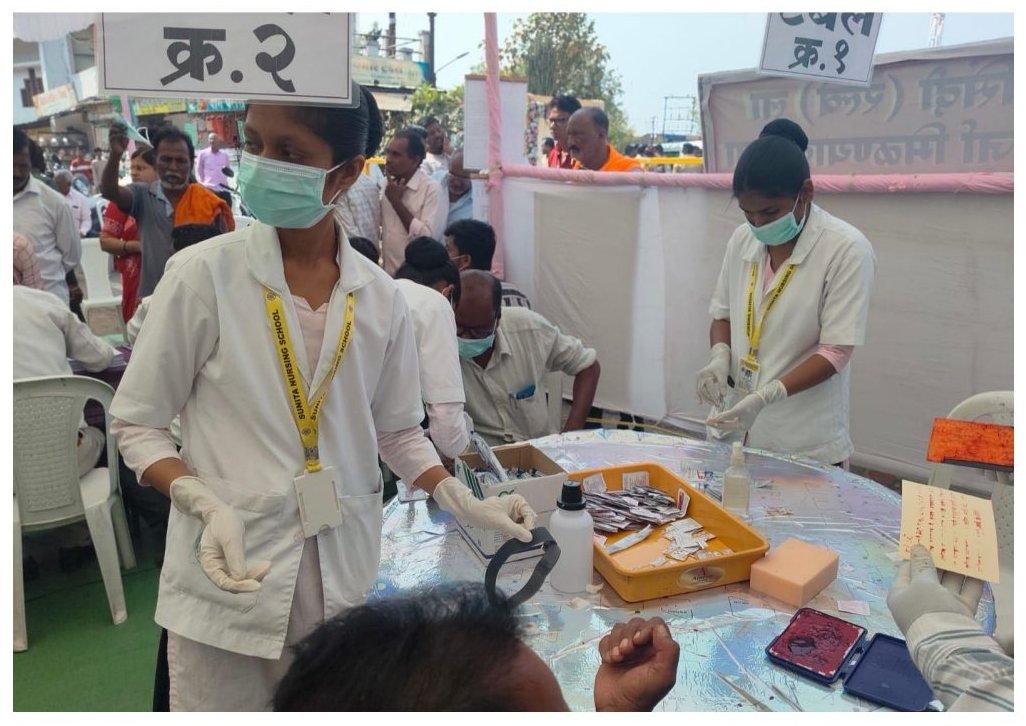 Health awareness camp by Sunita Nursing School students